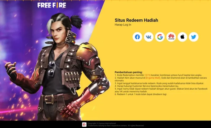 Kode Redeem FF Terbaru